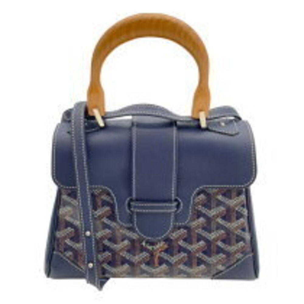 Goyard Saigon Navy Blue Coated Canvas Shoulder Bag